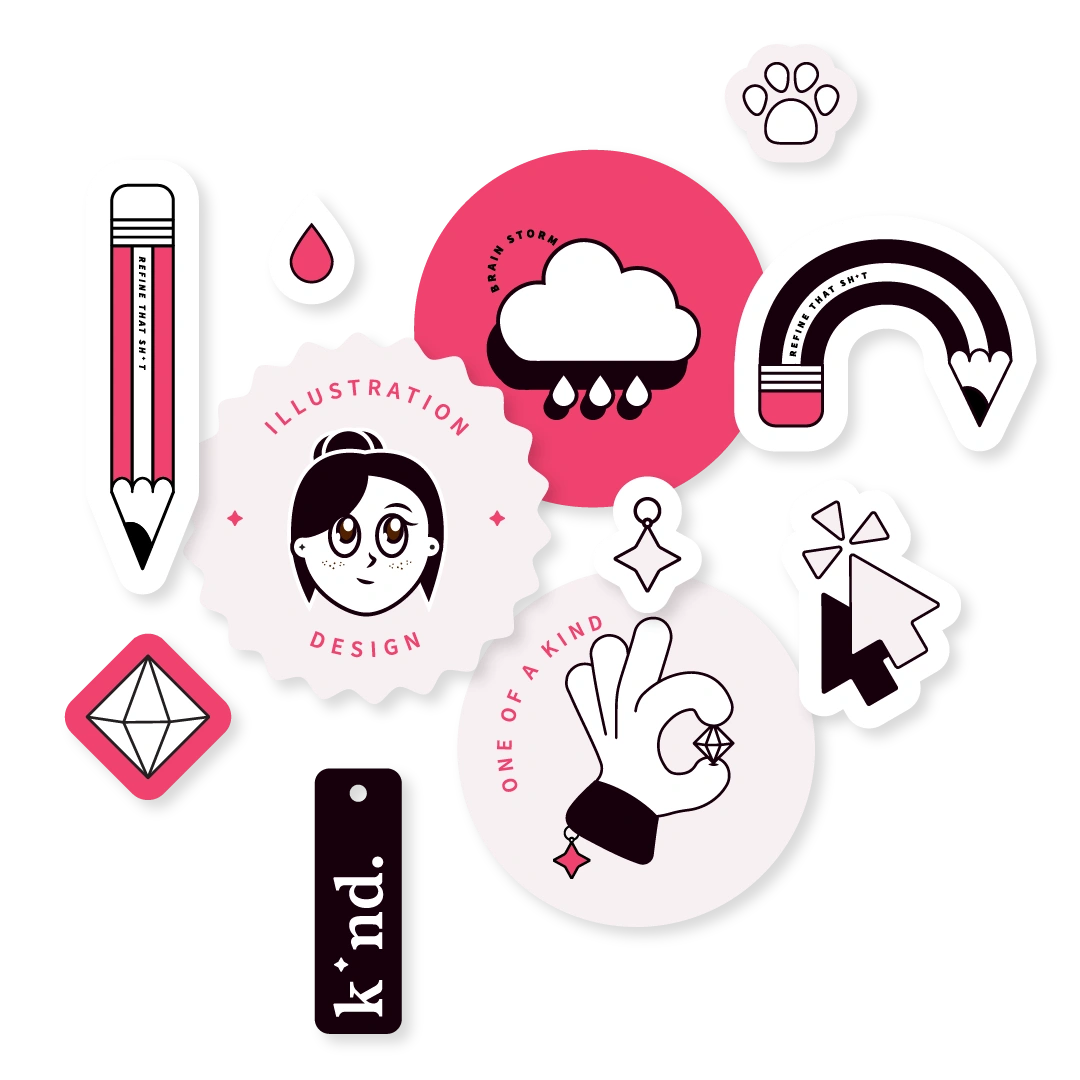 Kind Design Stickers Illustration