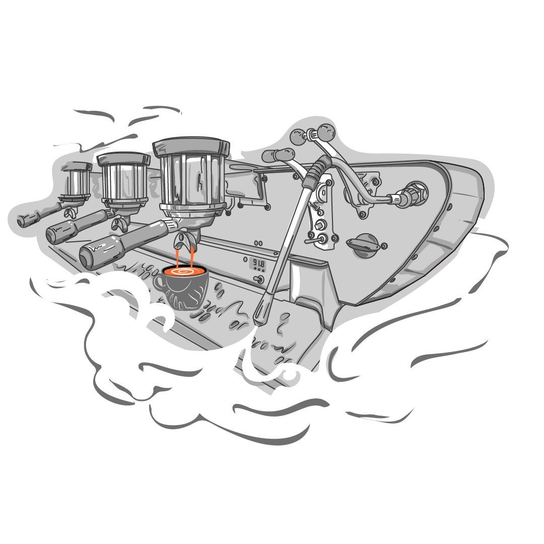 Kind Design Coffee Machine Illustration