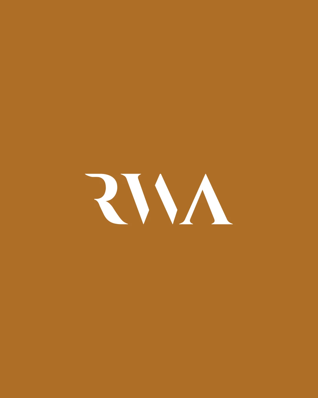 RWA white logo graphic on a brown solid background