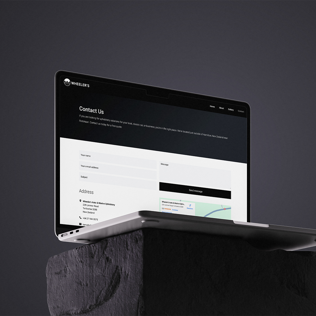 Wheeler's Auto And Marine Upholstery Website Contact Us Page